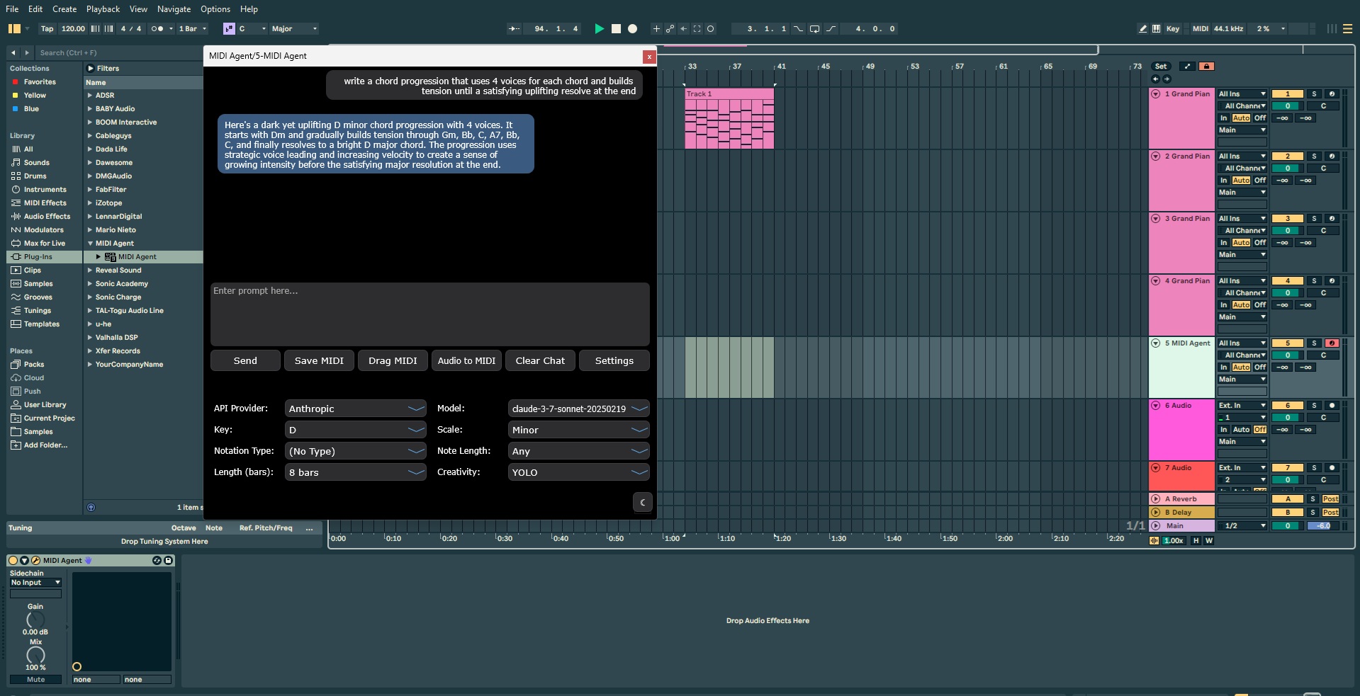 Lo-fi hip hop production in Ableton Live with MIDI Agent